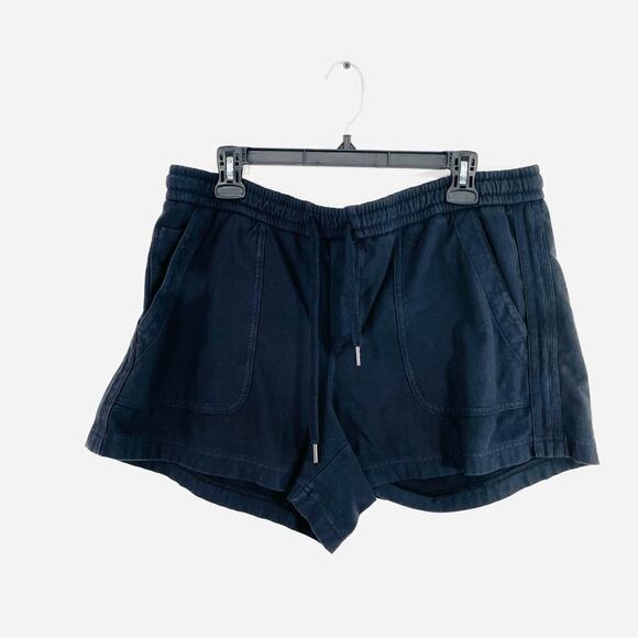 Athleta Farallon Black Mid Rise Drawstring Waist Organic Cotton Shorts 16 - Picture 2 of 14